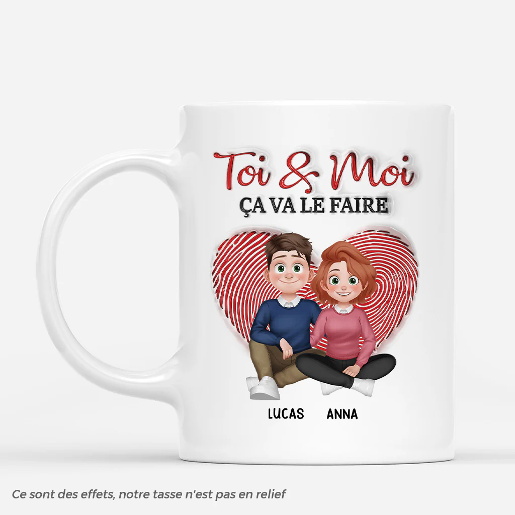 Mug Personnalisé Couple 3D – Toi Et Moi Ça Va Le Faire