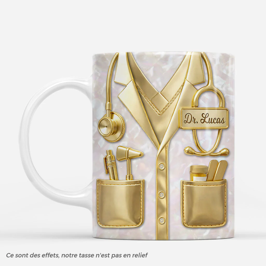 [Effet d'impression 3D] Mug Personnalisé Docteur - Cadeau Pour Docteur Original