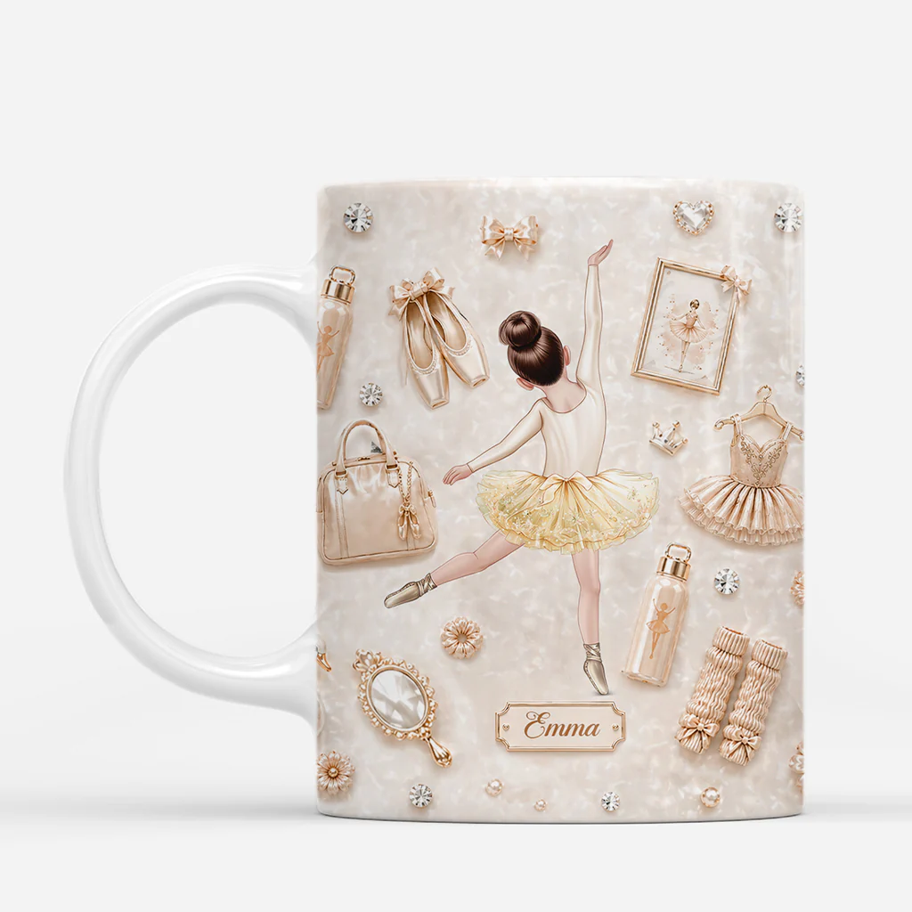 [Effet d'impression 3D] Mug Personnalisé Enfant - Cadeau Pour Une Petite Ballerine - Image 2