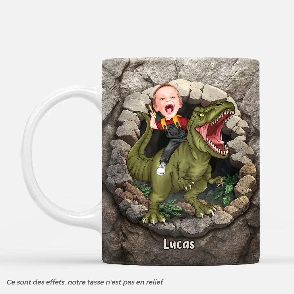 [Effet d'impression 3D] Mug Personnalisé Enfant - Dinosaure