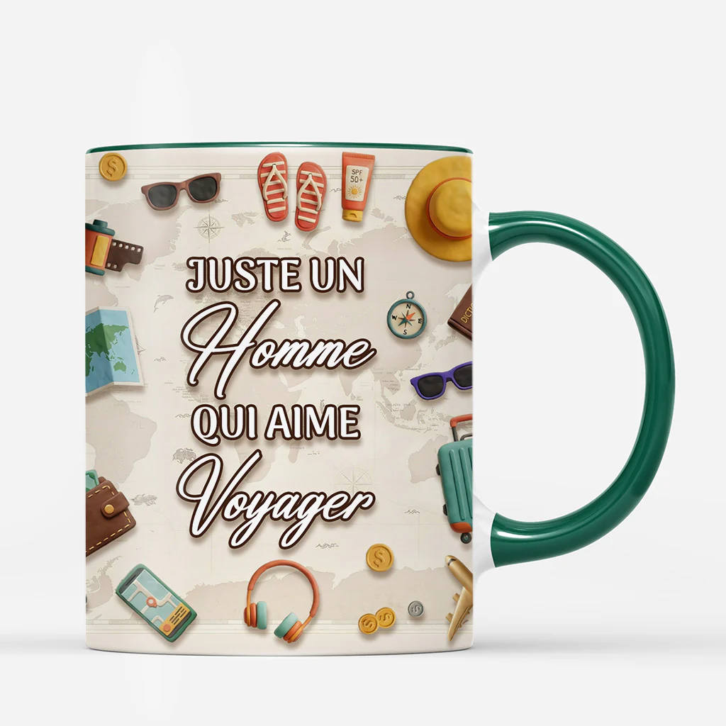 [Effet d'impression 3D] Mug Personnalisé Femme/Homme - Juste Une Fille Qui Aime Voyager - Image 3