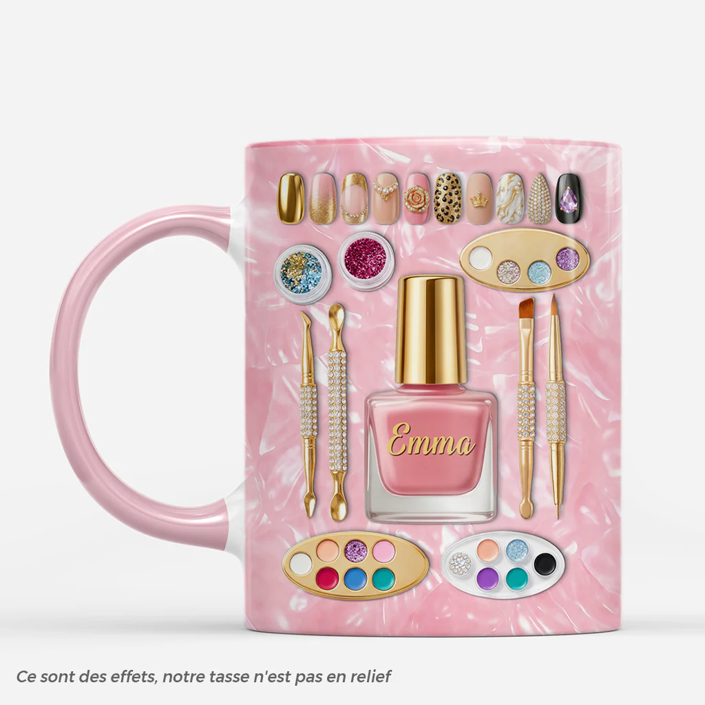 [Effet d'impression 3D] Mug Personnalisé Femme - Idée Cadeau Pour Prothésiste Ongulaire