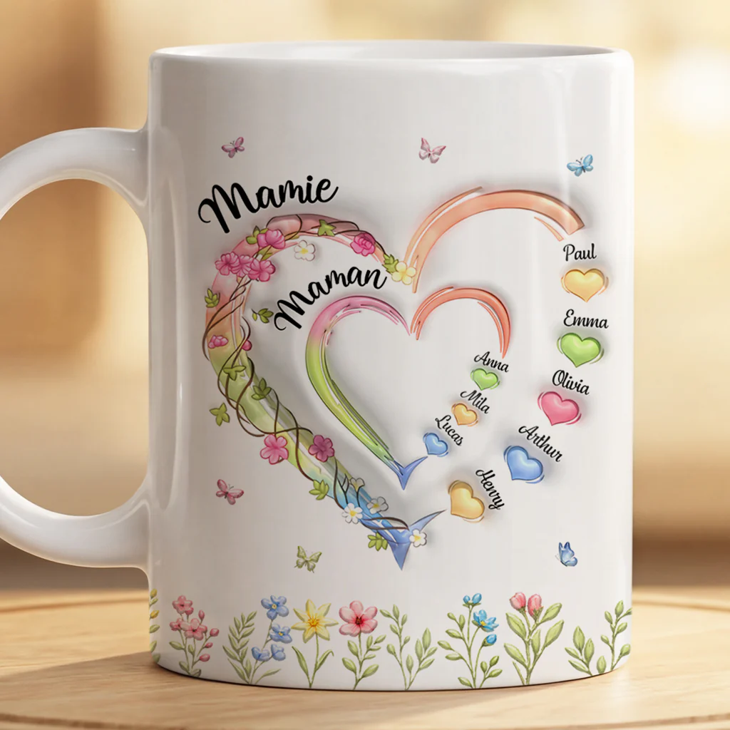[Effet d'impression 3D] Mug Personnalisé Fête Des Mères - Amour De Maman Mamie - Image 2