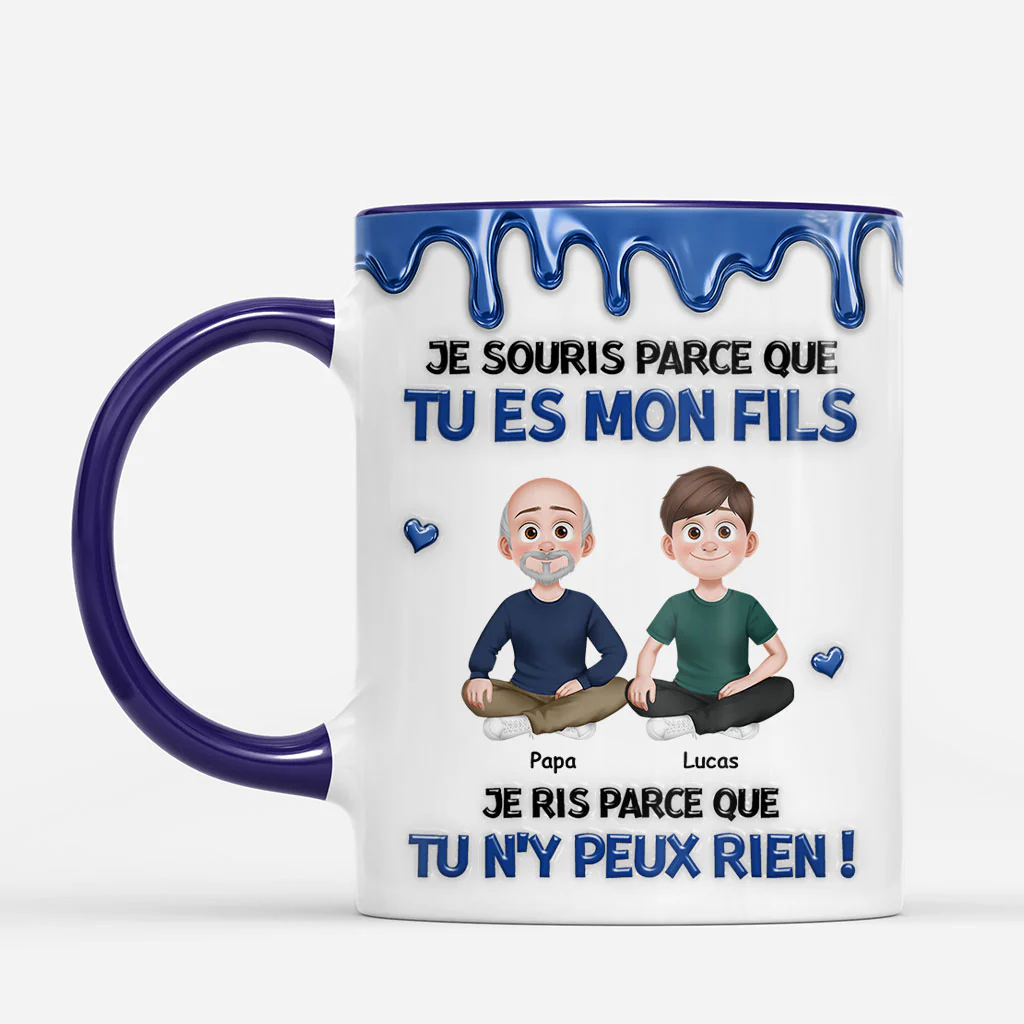 [Effet d'impression 3D] Mug Personnalisé Fille Et Fils - Je Souris Tu Es Mon Enfant - Image 2
