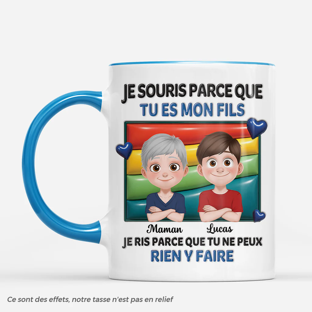 [Effet d'Impression 3D] Mug Personnalisé Fille Fils - Cadeau Humouristique De Papa Papy