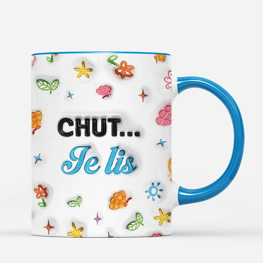 [Effet d'impression 3D] Mug Personnalisé - Fille Qui Aime Les Livres - Image 3