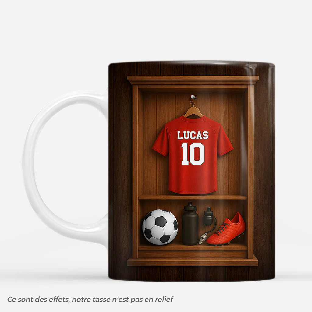 [Effet d'impression 3D] Mug Personnalisé Homme/Femme - Cadeau Fan De Foot