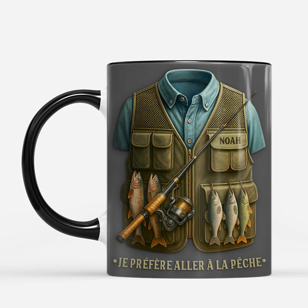 [Effet d'impression 3D] Mug Personnalisé - Je Préfère Aller À La Pêche - Image 2