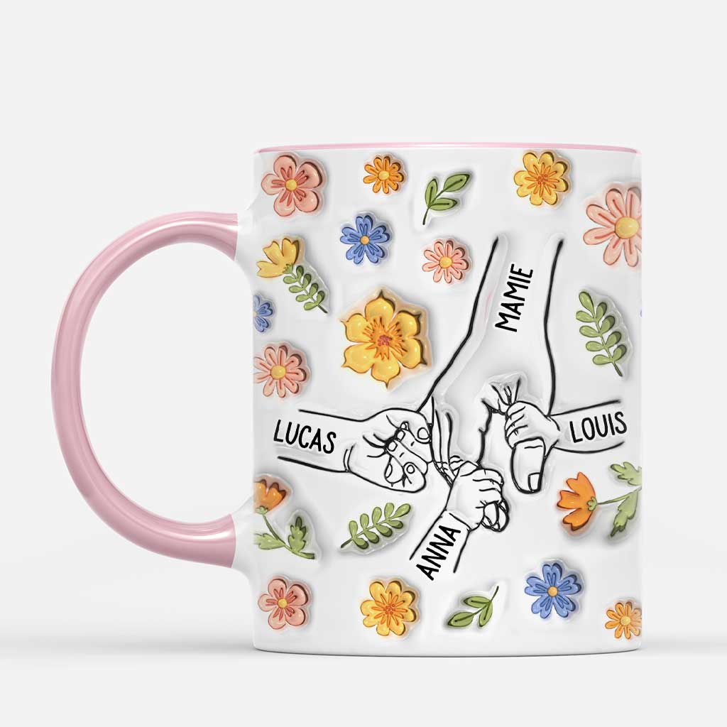 [Effet d'impression 3D] Mug Maman | Jolies Fleurs De Maman Et Mamie Personnalisé - Image 2