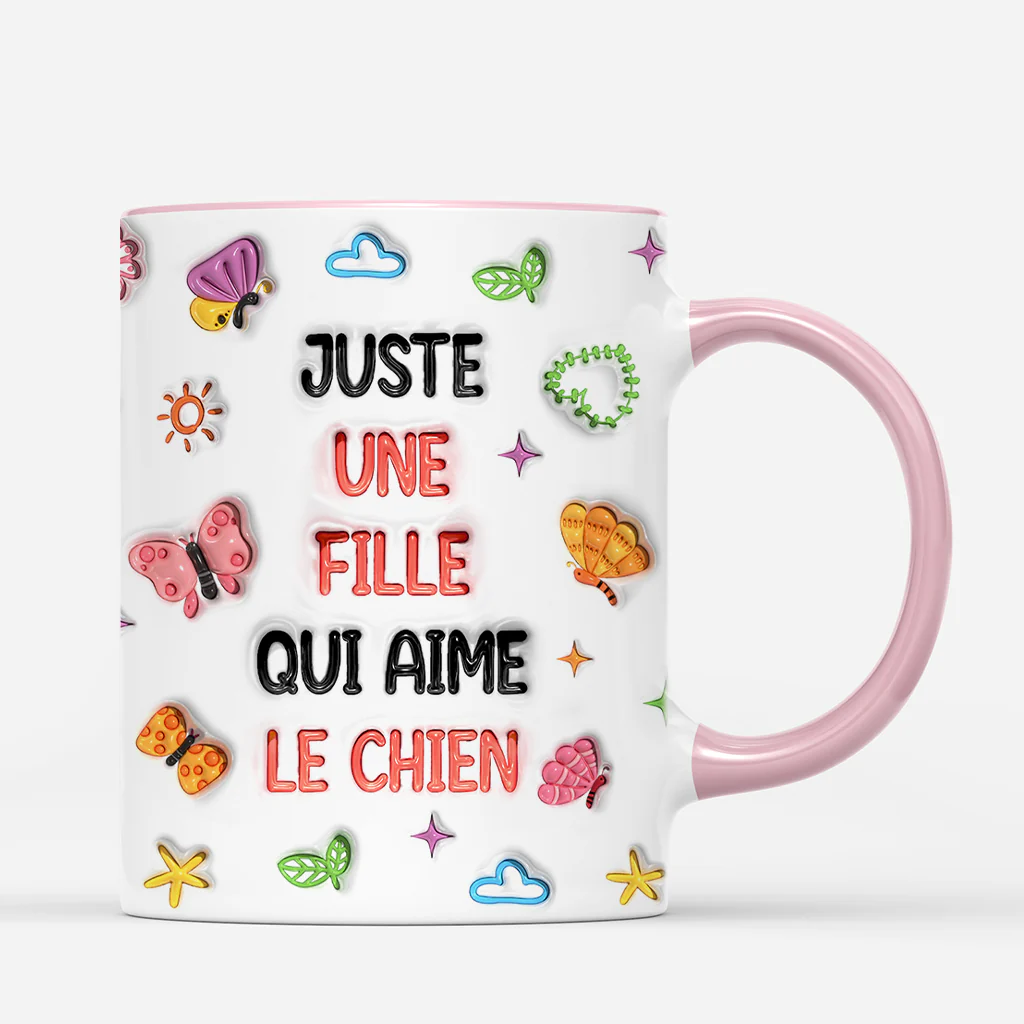Tasse Personnalisée Chien Effet 3D - Juste Une Fille Qui Aime Les Chiens - Image 3
