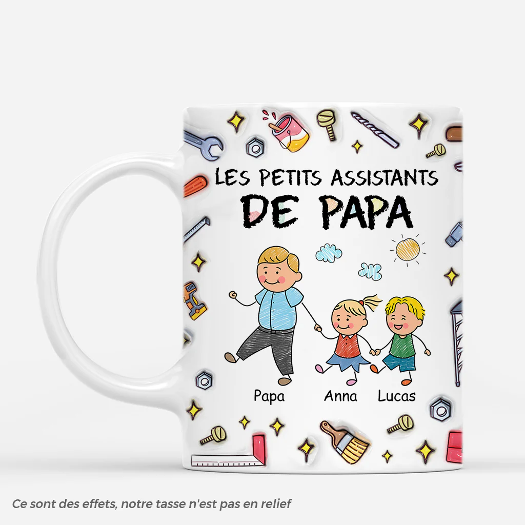 [Effet d'Impression 3D] Mug Personnalisé - La Bande À Papa - Outils Dessin Crayon