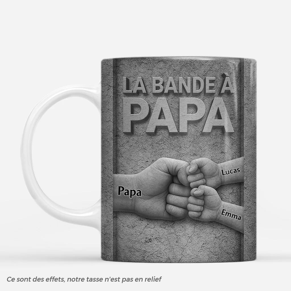 Mug Personnalisé Papy Effet 3D - La Bande À Papa Papy Fort