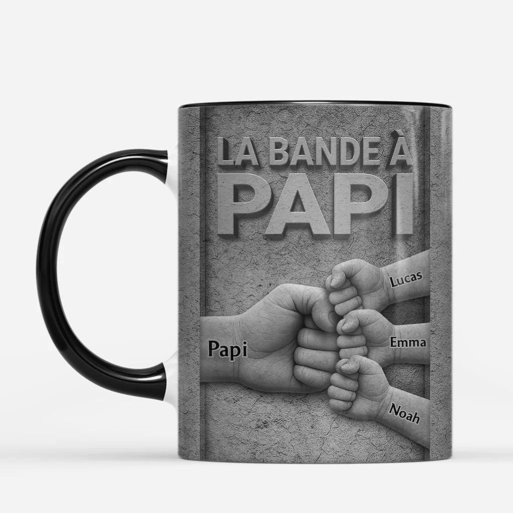 Mug Personnalisé Papy Effet 3D - La Bande À Papa Papy Fort - Image 2