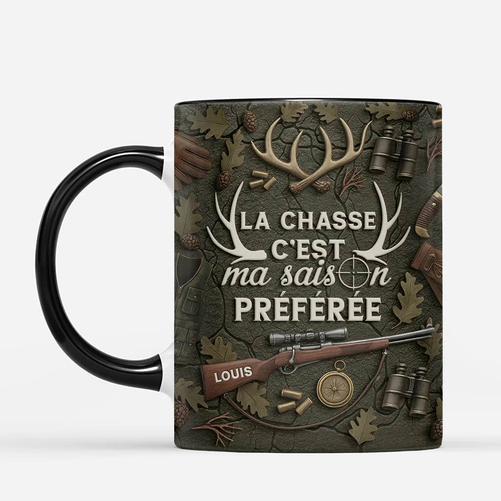 [Effet d'impression 3D] Tasse Personnalisée Pour Homme - La Chasse Est Ma Saison Préférée - Image 2