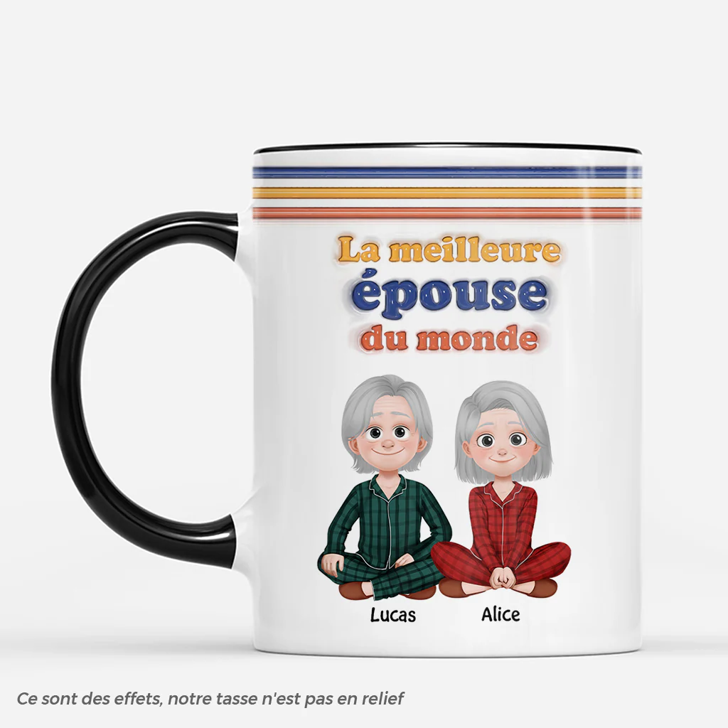 [Effet d'impression 3D] Mug Personnalisé - Le Meilleur Petit Ami/Mari/Petite Amie/Épouse - Image 2