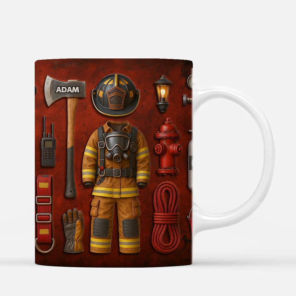 [Effet d'impression 3D] Mug Personnalisé - Le Pompier Le Plus Beau - Image 3