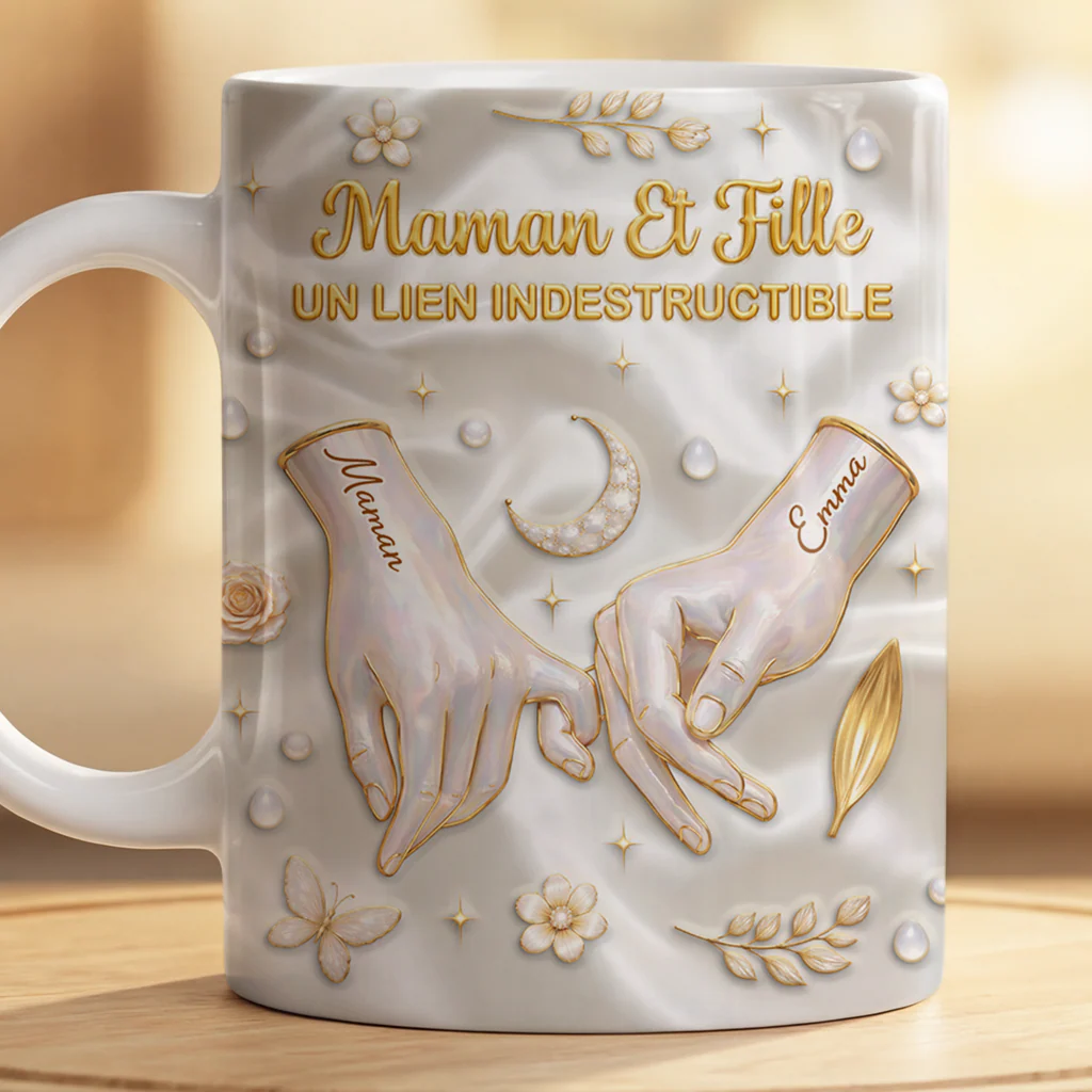[Effet d'impression 3D] Mug Personnalisé Maman - Cadeau Mère Fille Un Lien Indestructible - Image 2