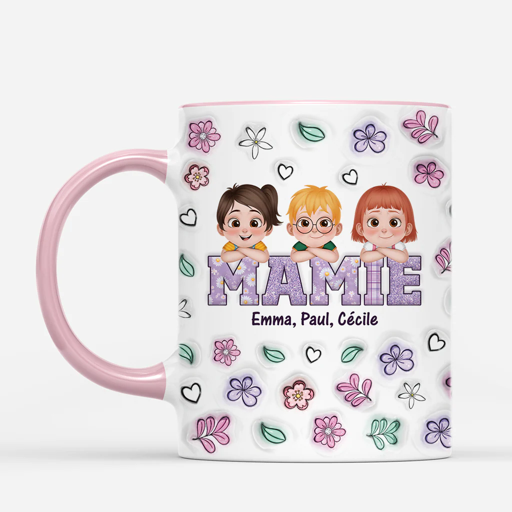 [Effet d'Impression 3D] Mug Personnalisé Maman - Design Cartoon Floral - Image 2
