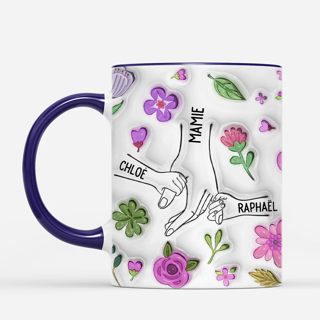 [Effet d'Impression 3D] Mug Personnalisé Maman - Fleurs Épanouies - Image 2