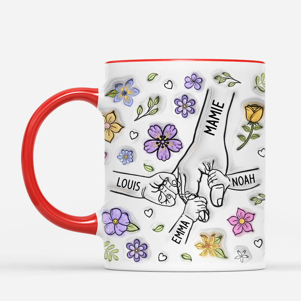 [Effet d'Impression 3D] Mug Personnalisé Maman - Fleurs Printanières - Image 2