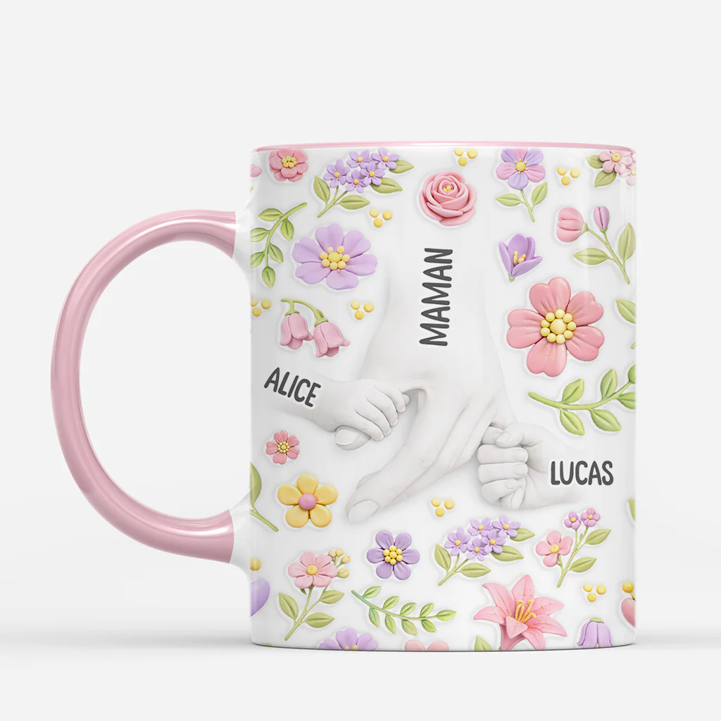 [Effet d'impression 3D] Mug Personnalisé Maman Mamie - Cadeau Fleur Pour Mamie - Image 2
