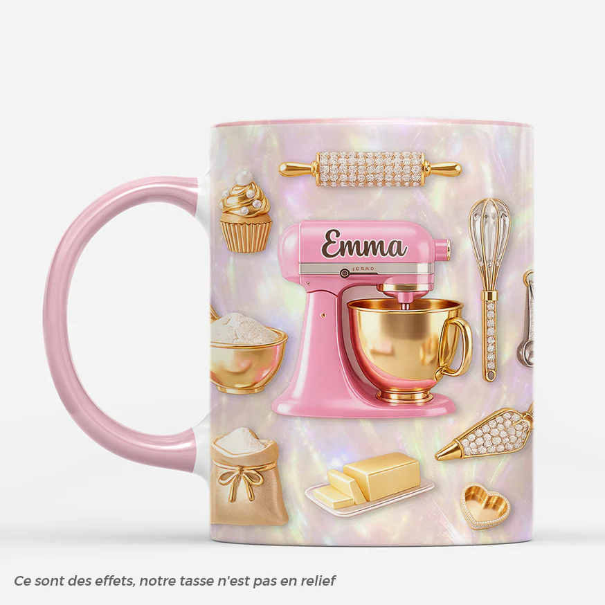 [Effet d'impression 3D] Mug Personnalisé Maman - Cadeau Pâtisserie Original