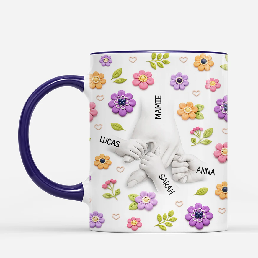 [Effet d'impression 3D] Mug Personnalisé Maman - Fleur Et Amour Pour Toi - Image 2