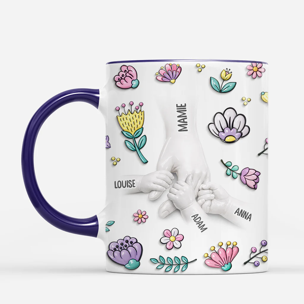 [Effet d'impression 3D] Mug Pour Maman | Fleurs Pour Toi Personnalisé - Image 2