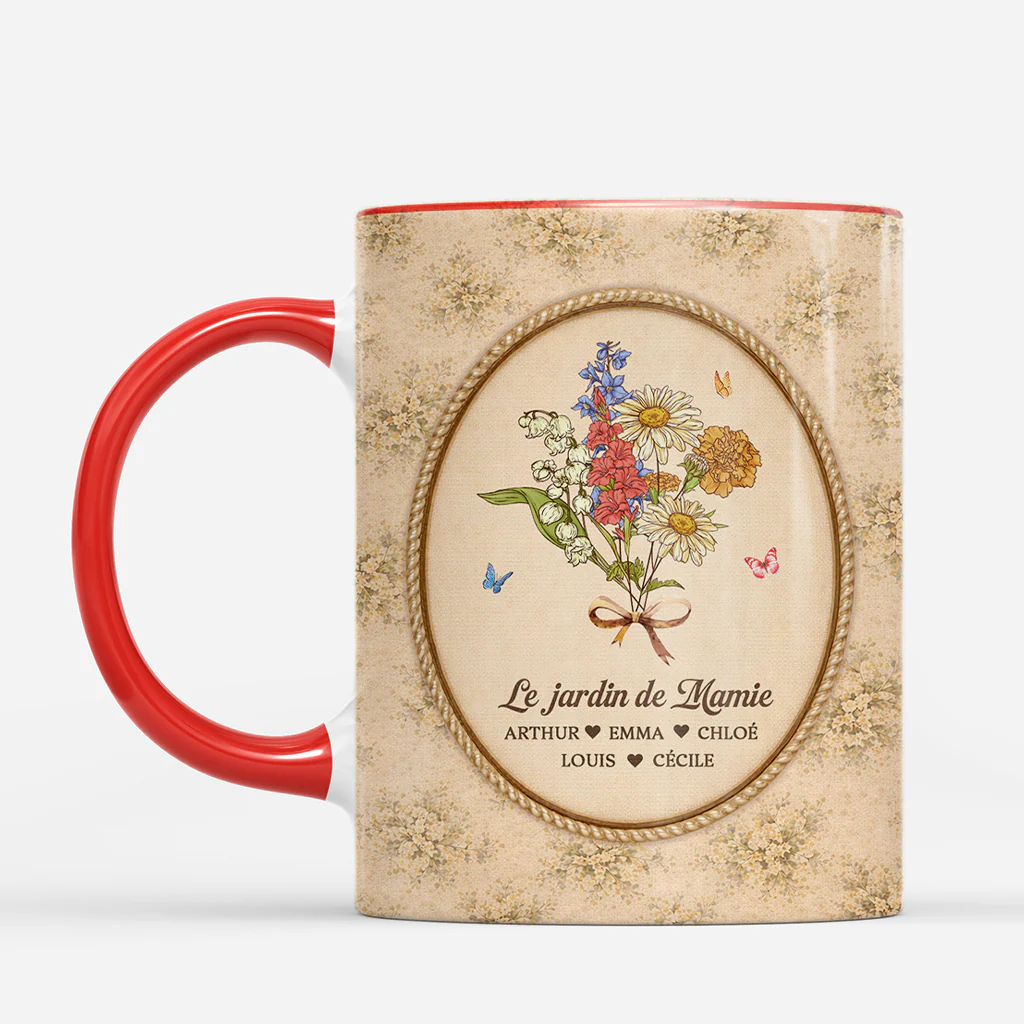 [Effet d'impression 3D] Mug Personnalisé Maman - Le Jardin De Maman Vintage - Image 2