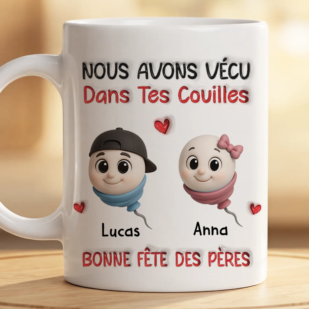 [Effet d'impression 3D] Mug Personnalisé Maman Papa - Cadeau Humour Pour Fête Des Mères Des Pères - Image 2