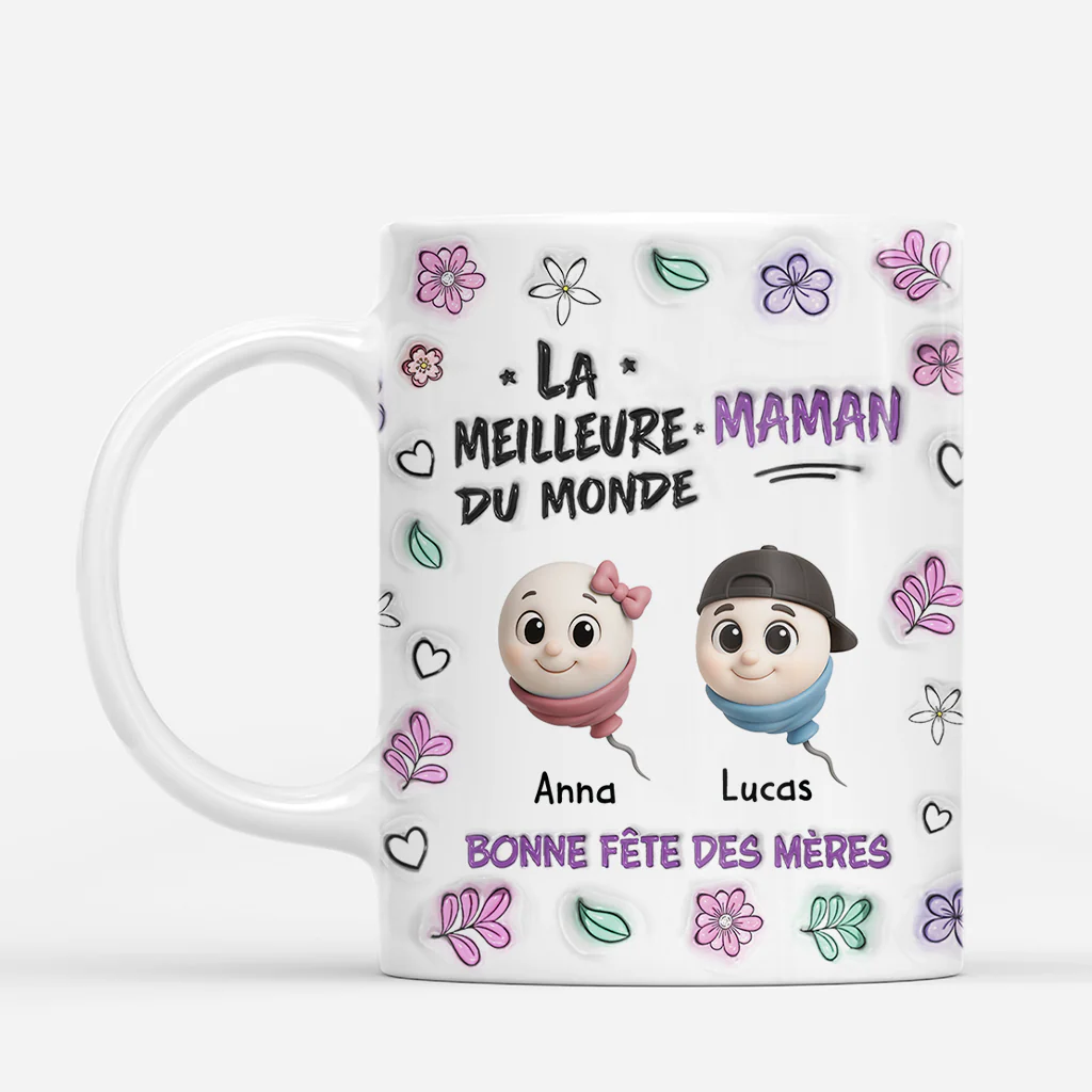 [Effet d'Impression 3D] Mug Personnalisé Maman Papa Humoristique - Meilleure Maman Papa - Image 2