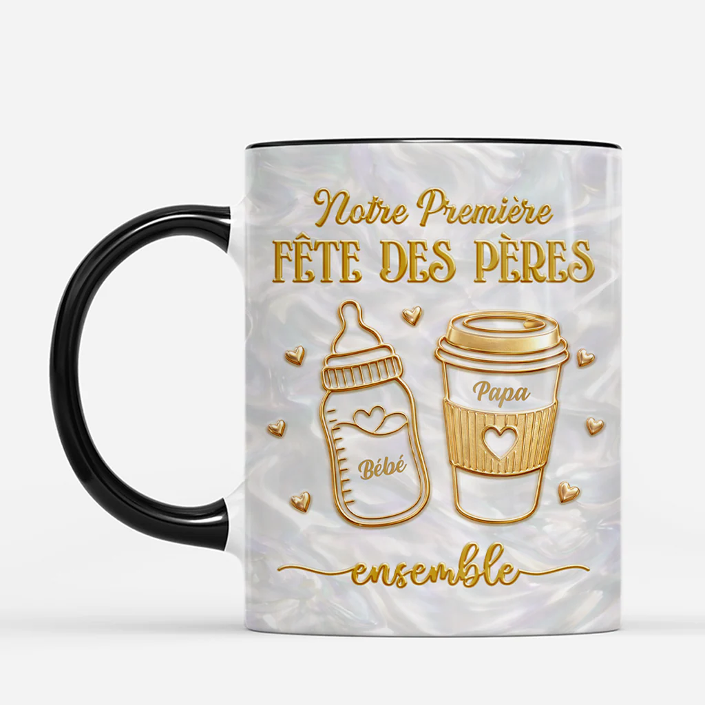 [Effet d'impression 3D] Mug Personnalisé Maman Papa - Première Fête Des Pères/Des Mères Avec Bébé - Image 2