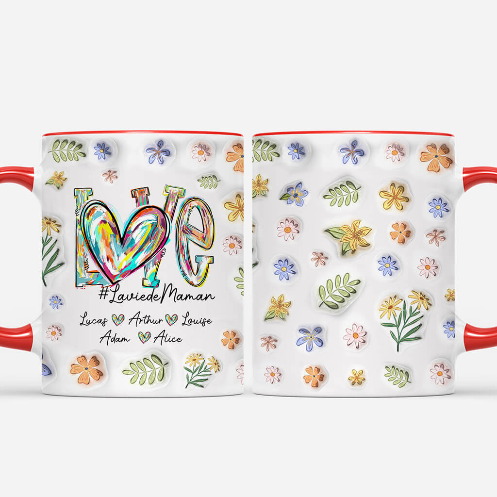 [Effet d'Impression 3D] Mug Personnalisé Mamie - Amour De Mamie - Image 2
