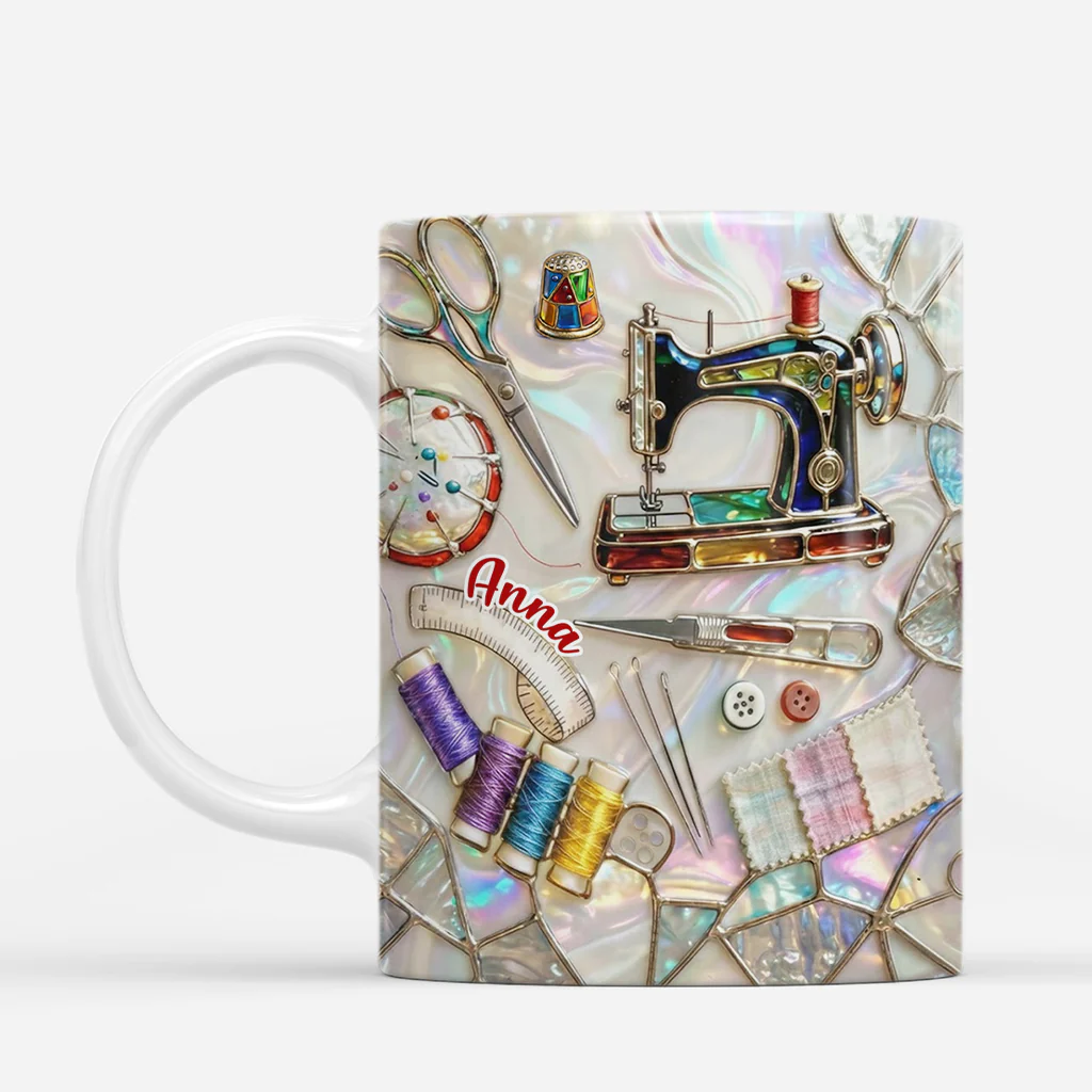[Effet d'impression 3D] Mug Personnalisé Mamie Maman - Cadeau Pour Passionné De Couture - Image 2