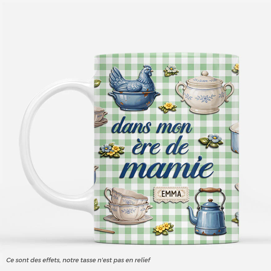 [Effet d'impression 3D] Mug Personnalisé Mamie Maman - Dans Mon Ère De Mamie
