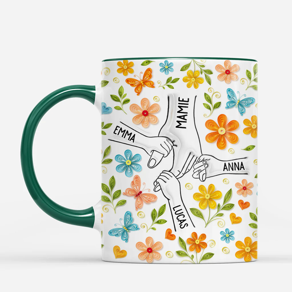 Tasse Personnalisée Maman - Les Jolies Fleurs - Effet 3D - Image 2