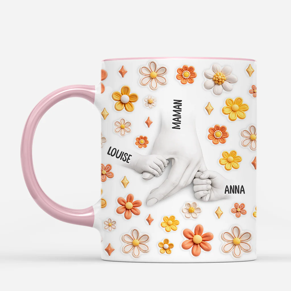 [Effet d'impression 3D] Mug Personnalisé Maman Mamie - Tenir La Main De Maman - Image 2