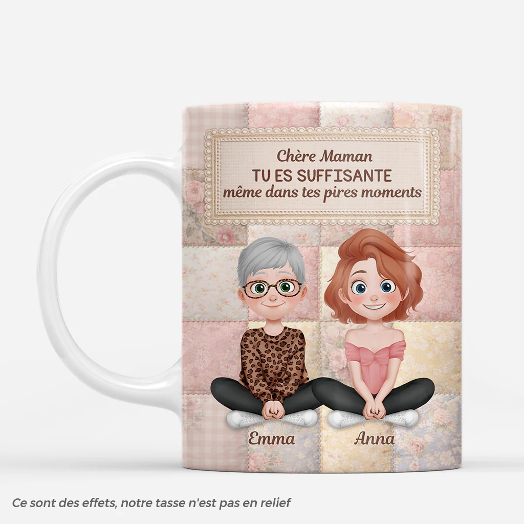 [Effet d'impression 3D] Mug Personnalisé Mamie - Chère Mamie Tu Es Suffisante
