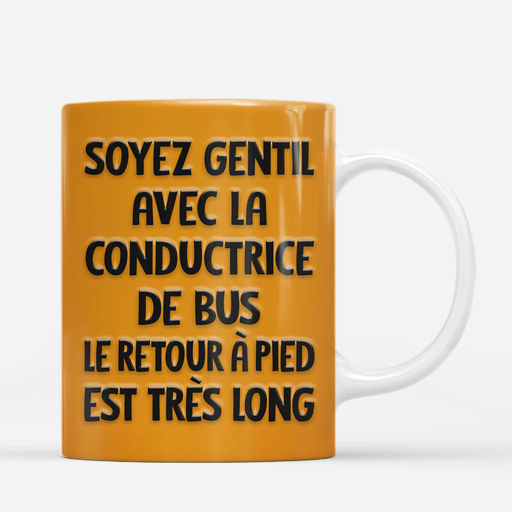 [Effet d'impression 3D] Mug Personnalisé - Meilleur Conducteur De Bus - Image 3