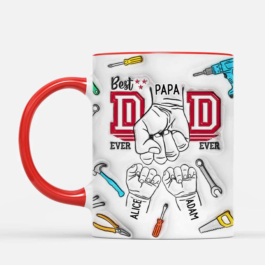 [Effet d'Impression 3D] Mug Personnalisé Papa - Meilleur Papa Bricoleur Pour Toujours - Image 2