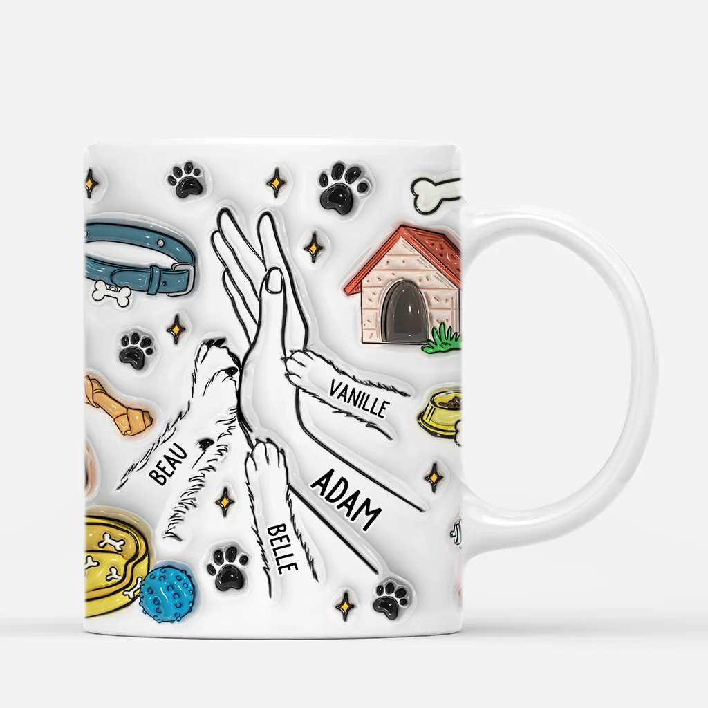 [Effet d'Impression 3D] Mug Personnalisé Papa - Meilleur Papa Chien - Version Coloré - Image 3