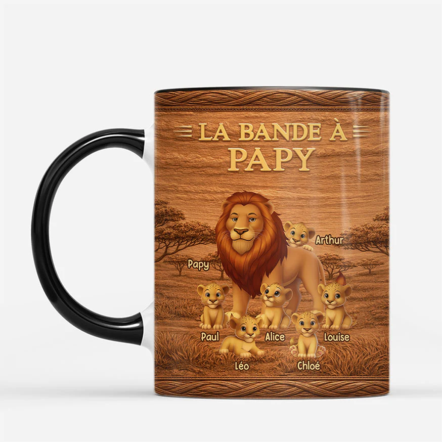[Effet d'impression 3D] Mug Personnalisé - Meilleur Papa Papi De La Terre Des Lions - Image 2
