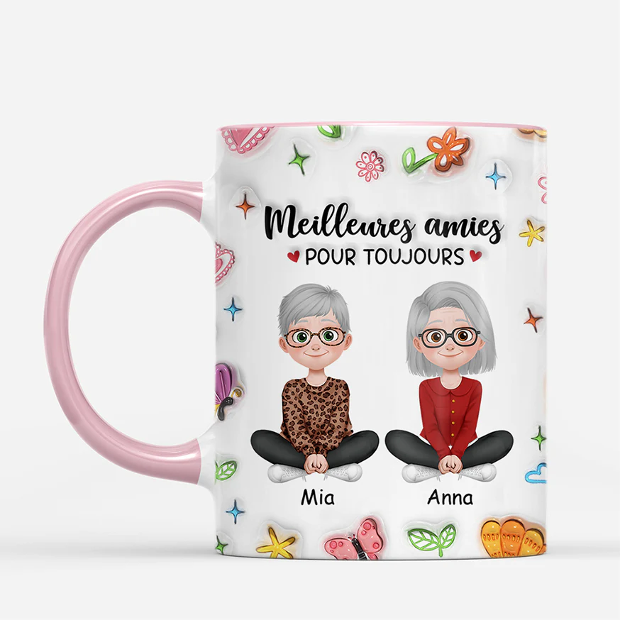 [Effet d'impression 3D] Mug Personnalisé Meilleure Amie Et Sœur - Pour Toujours - Image 2