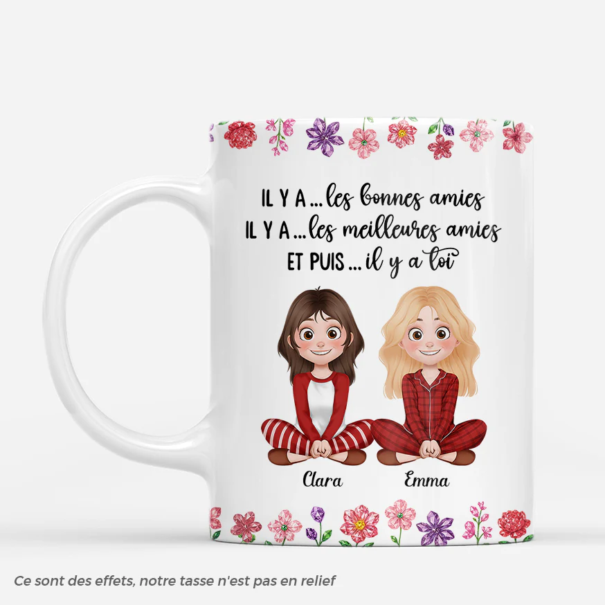 [Effet d'impression 3D] Tasse Personnalisée Amitié - Meilleure Amie Et Toi
