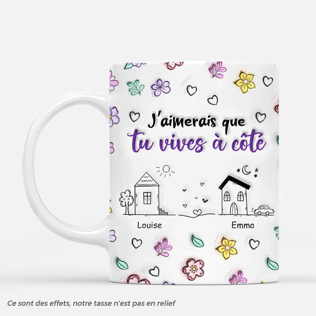 [Effet d'Impression 3D] Tasse Personnalisée Amitié | Juste À Côté