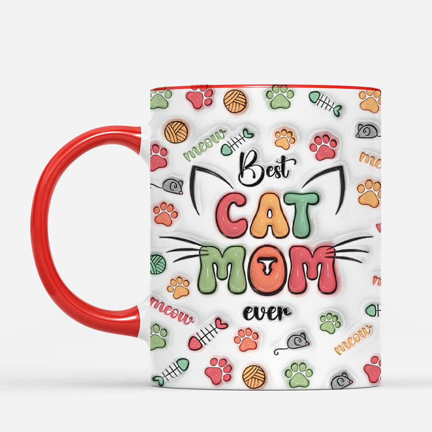 [Effet d'Impression 3D] Mug Avec Photo Personnalisé - Meilleure Maman Chat - Image 2