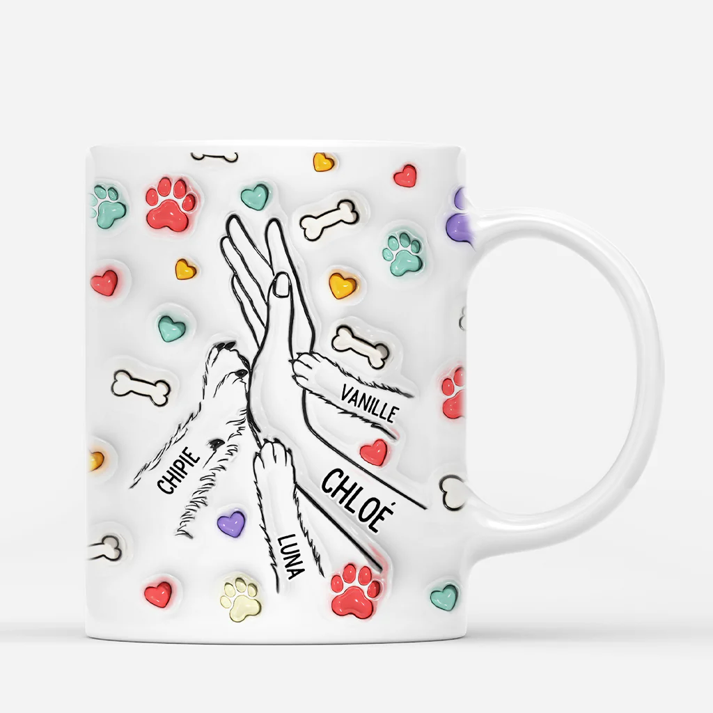 [Effet d'Impression 3D] Mug Personnalisé Maman - Meilleure Maman Chien - Taper Les Pattes - Image 3