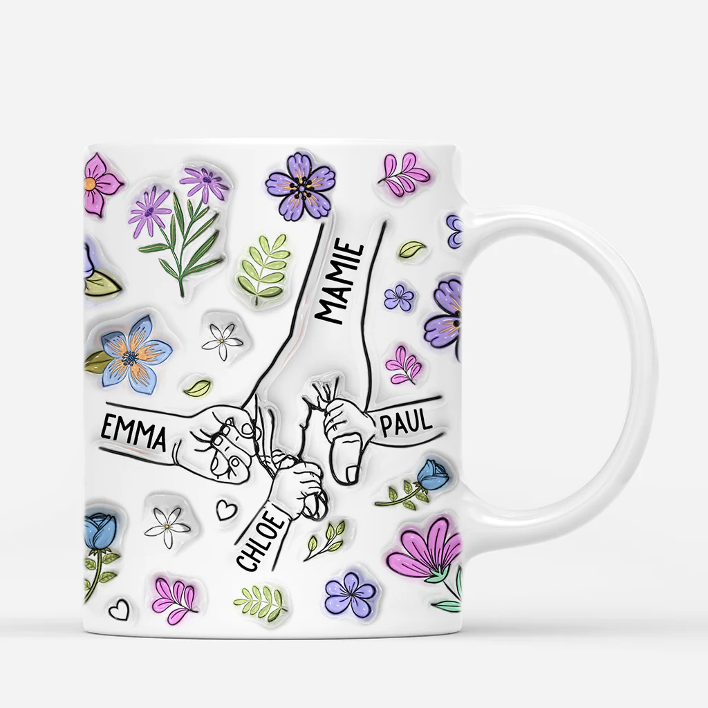 [Effet d'Impression 3D] Tasse Maman Personnalisée - Meilleure Maman Du Monde - Fleur Tendresse - Image 3