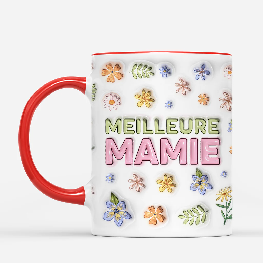 [Effet d'Impression 3D] Mug Personnalisé - Meilleure Maman - Pastel Avec Fleurs - Image 2