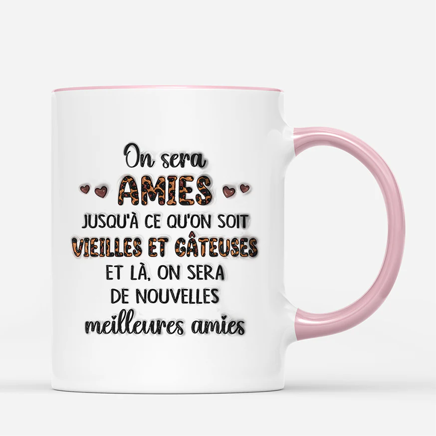 [Effet d'impression 3D] Tasse Personnalisée Amie | Nous Serons Amies - Image 3